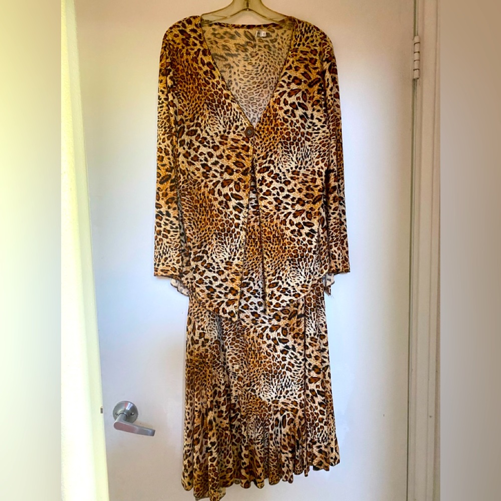 Jessica Taylor Maxi Skirt - Long Sleeve Open W 1 Button Close Jacket S1XL